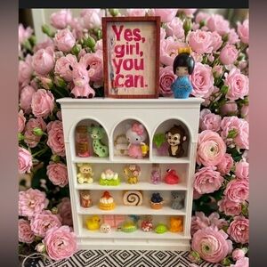 Miniature Cute Collectible Display Shelf with Pastel Figurines